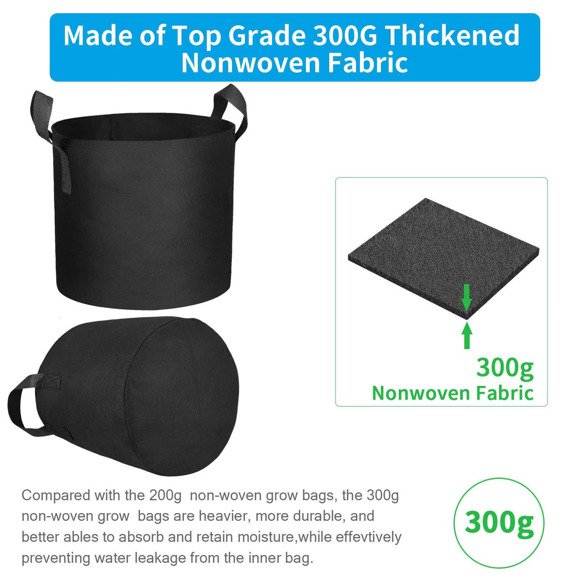 ADORMA large-capacity bags suit big plants in gardens, balconies, or patios.