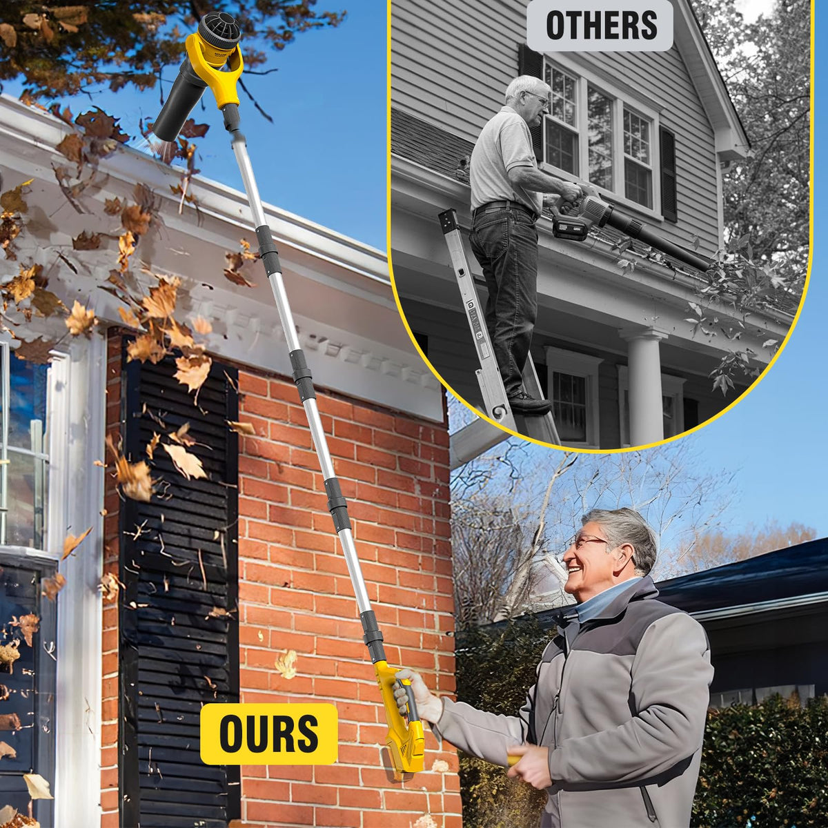 ADOTOCAM 580 CFM and 180 MPH power clears tough debris quickly