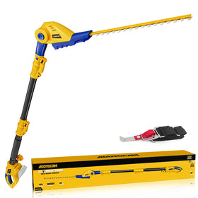 ADOTOCAM cordless pole hedge trimmer extended reach for tall hedges