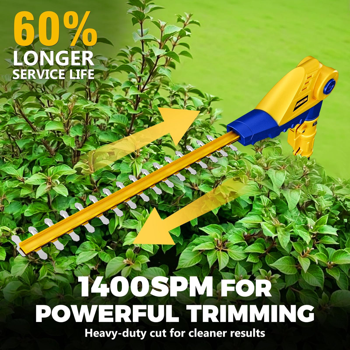 ADOTOCAM hedge trimmer 3/4 inch cutting capacity for thicker limbs