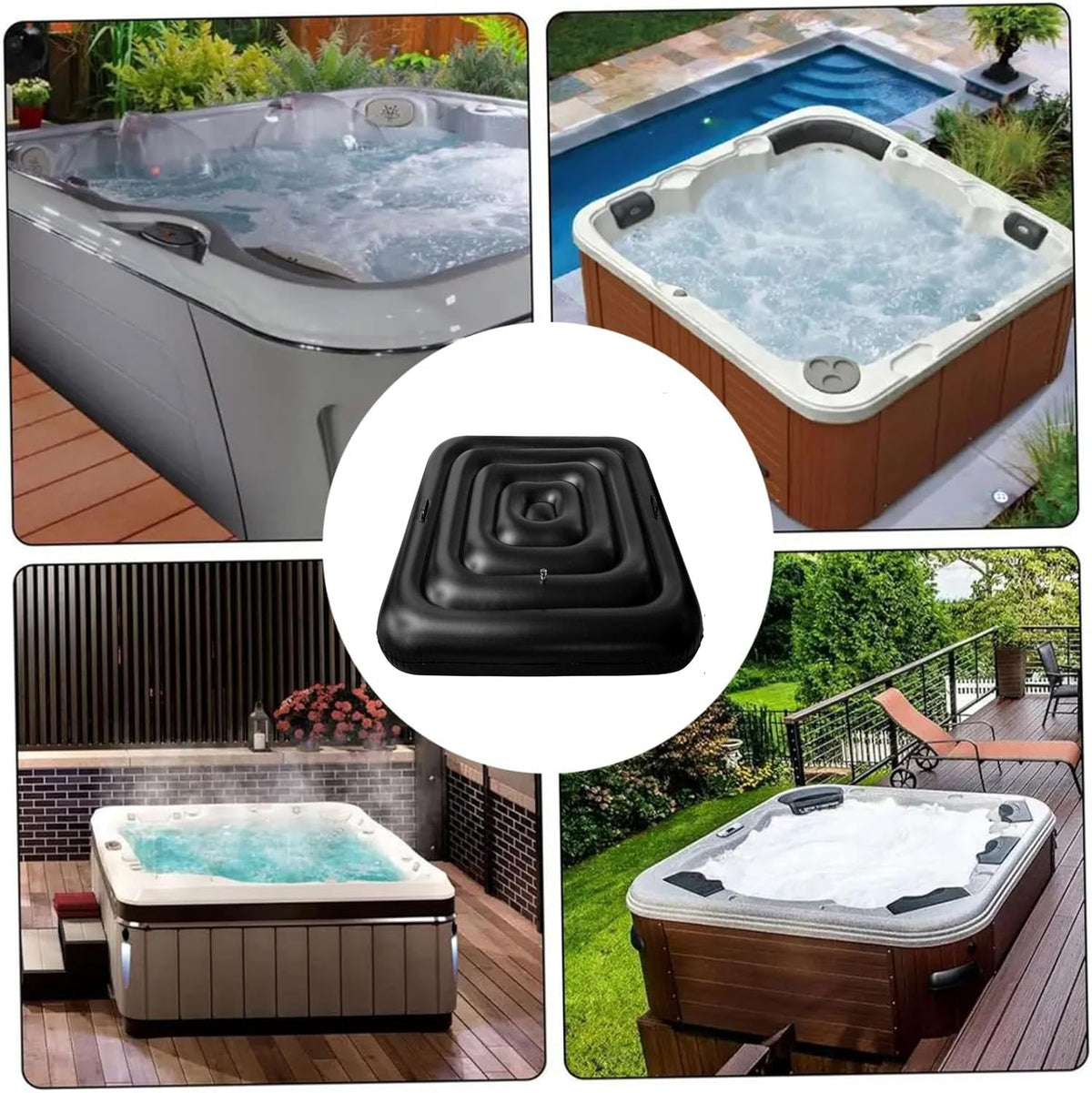 Adozsb easy-installation hot tub cover with reinforced handles for quick setup