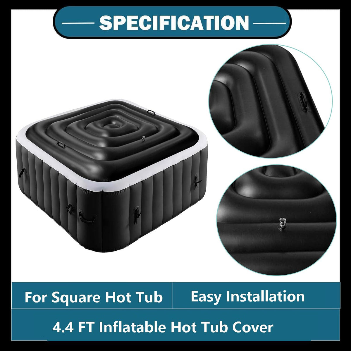 Adozsb insulated PVC hot tub cover maintains heat and protects from weather