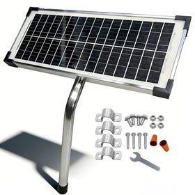 ADSunves FM123 solar panel mounted on gate for reliable charging.