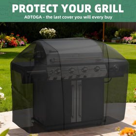 ADTOGA heavy-duty-600d grill cover shields against weather and moisture