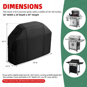 ADTOGA waterproof PVC-backed grill cover keeps moisture out