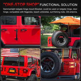 ADTOPI flagpole mount on Jeep enables quick installation and flexibility.