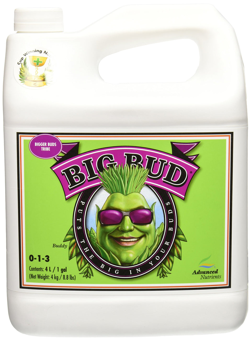 Advanced Nutrients Big Bud bottle pouring for bloom enhancement.