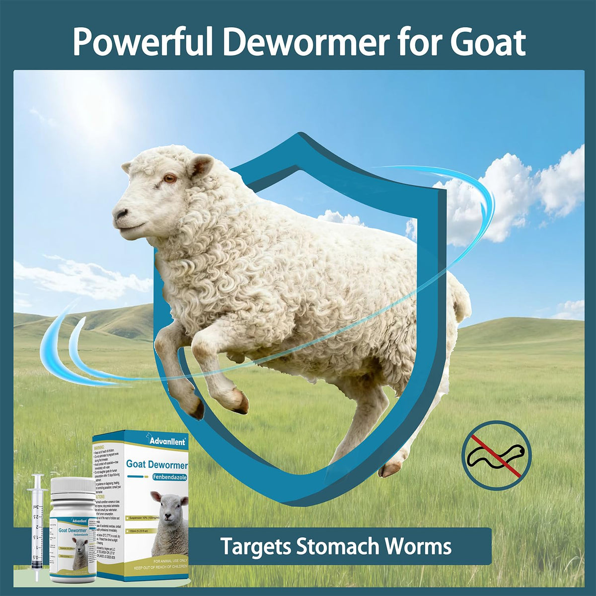 Advanllent fenbendazole dosing illustration provides accurate 2.3 mL per 100 lb guidance.