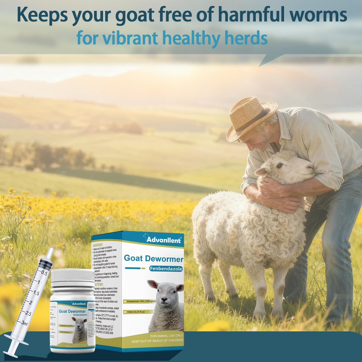 The Advanllent dewormer instructions card guides safe administration.