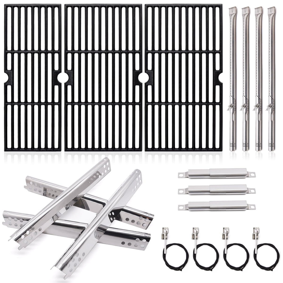 Adviace 18-inch cast-iron grates, two pieces, deliver durable searing.