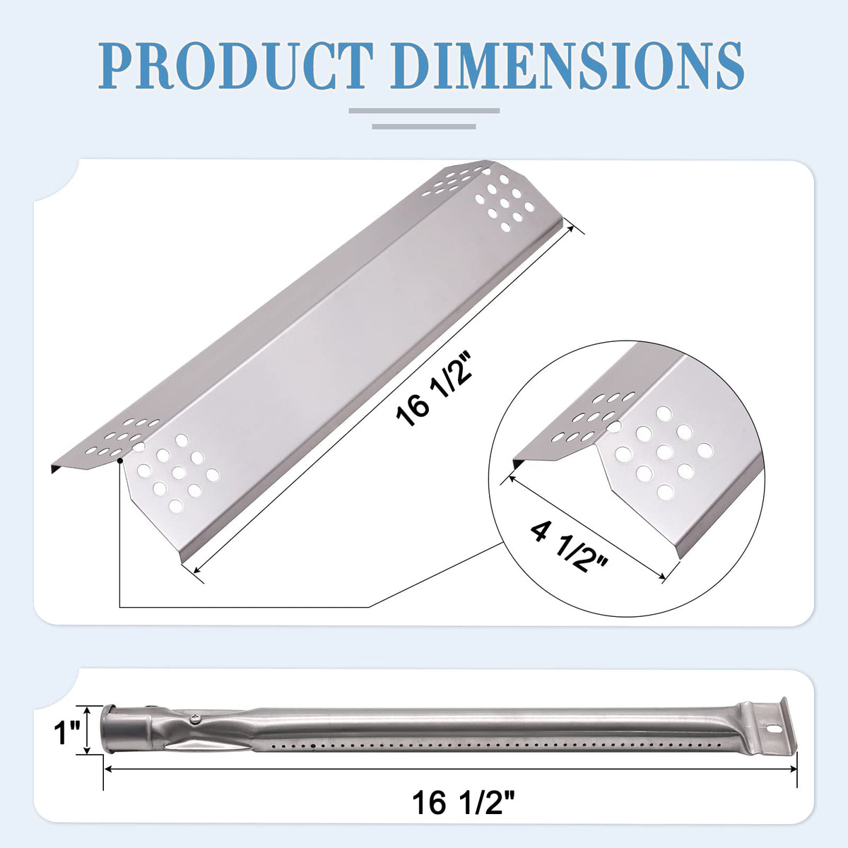 Adviace BBQ plate stainless steel for even cooking surface.