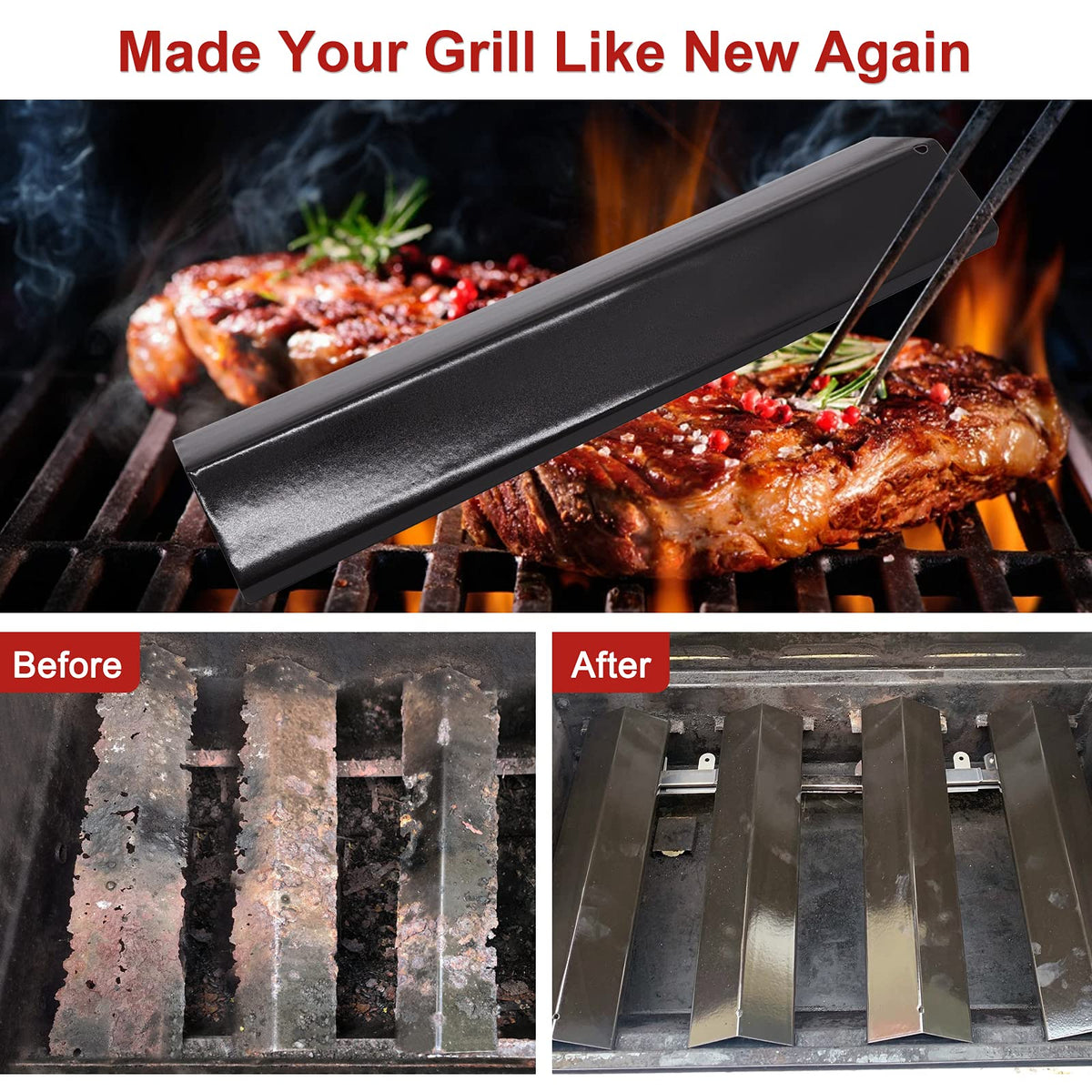 Adviace Brinkmann heat shields dimensions show exact size for perfect fit.