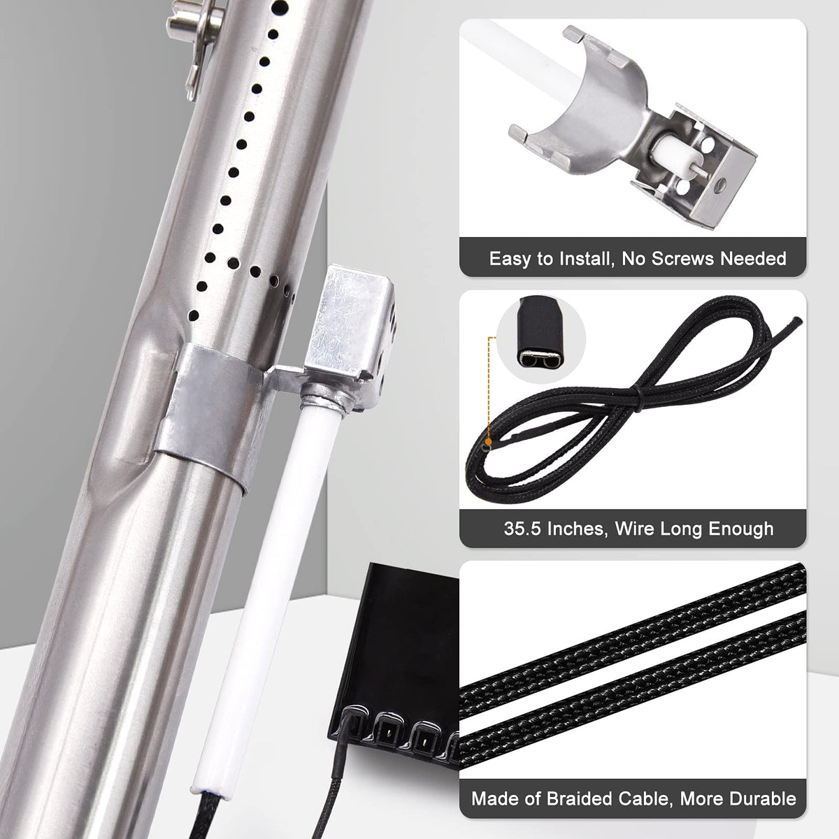 Adviace stainless steel burner measures 15-15-16 inch for durable performance.