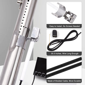 Adviace stainless steel burner measures 15-15-16 inch for durable performance.