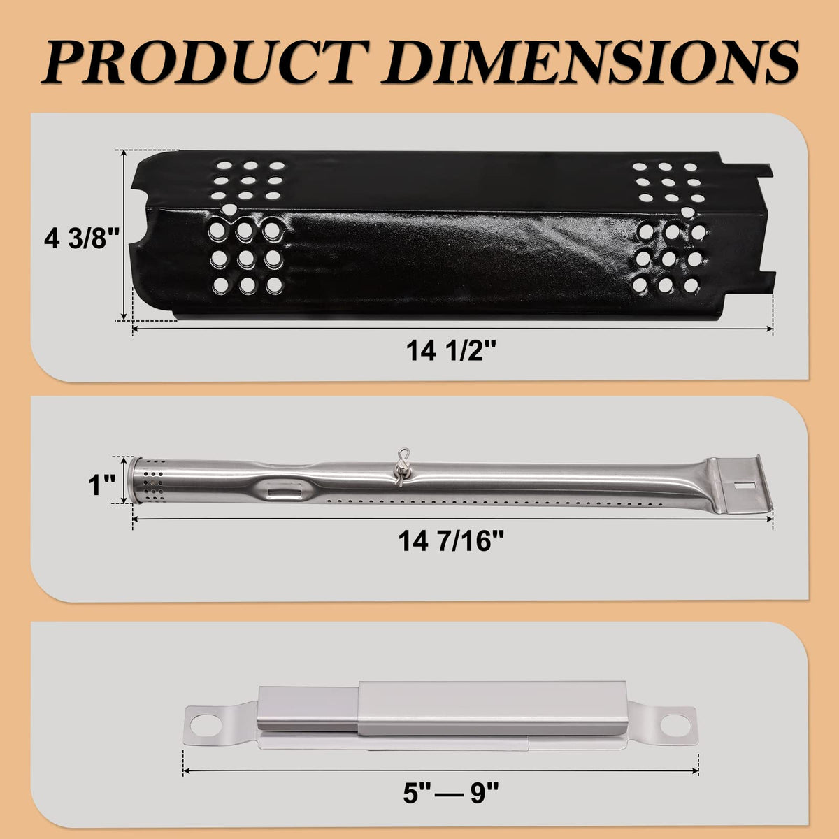 Adviace charbroil carryover tube 5-9 adjustable for flexible installation