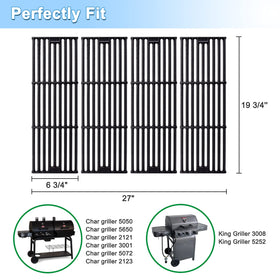 Adviace grill grates for Char-Griller 5650 with 19-3-4 inch cast iron for consistent heat
