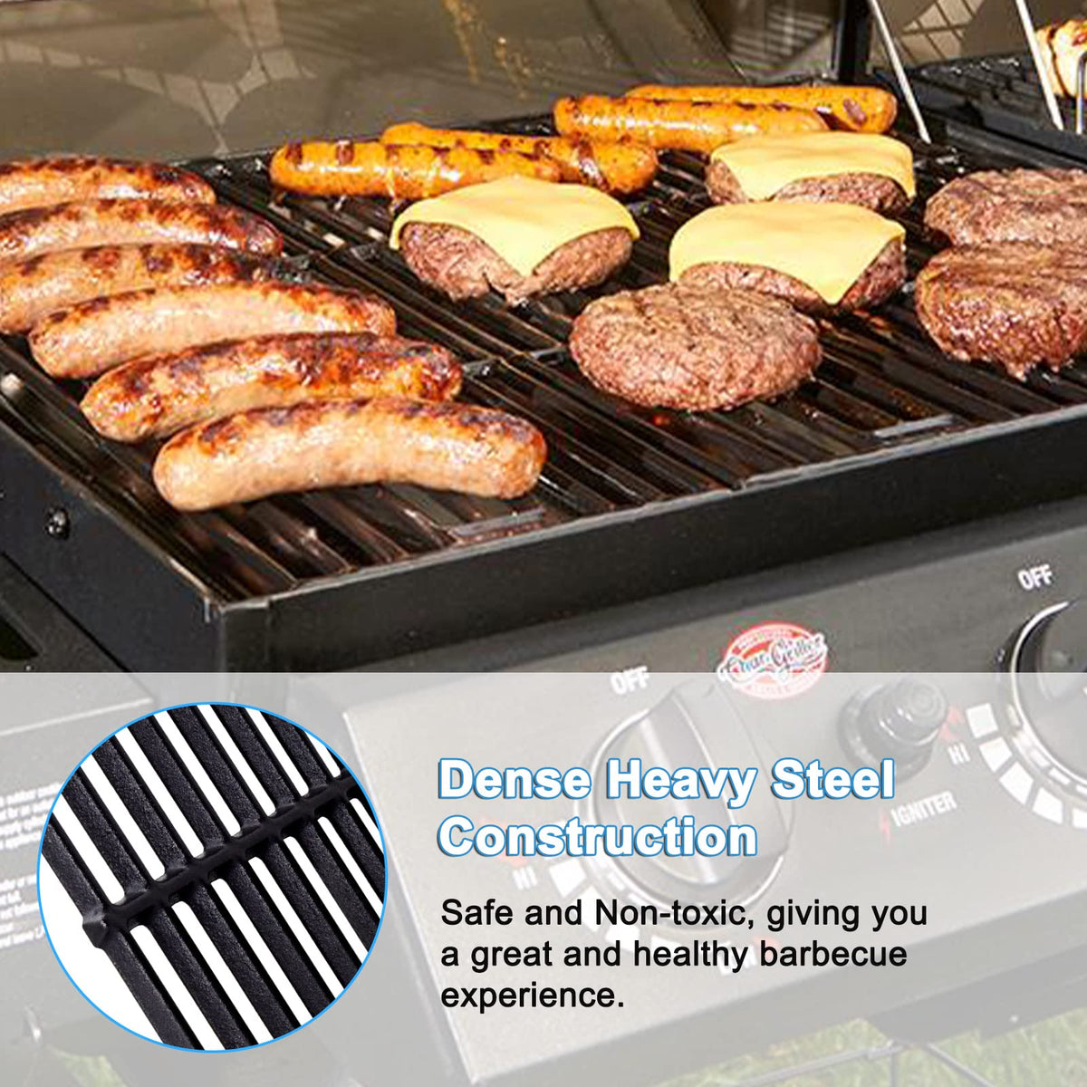 Adviace King-Griller 3008 grates 19-3-4 inch cast iron for steady heat