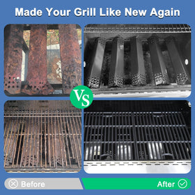 Adviace Nexgrill flame tamers close-up shows porcelain steel durability
