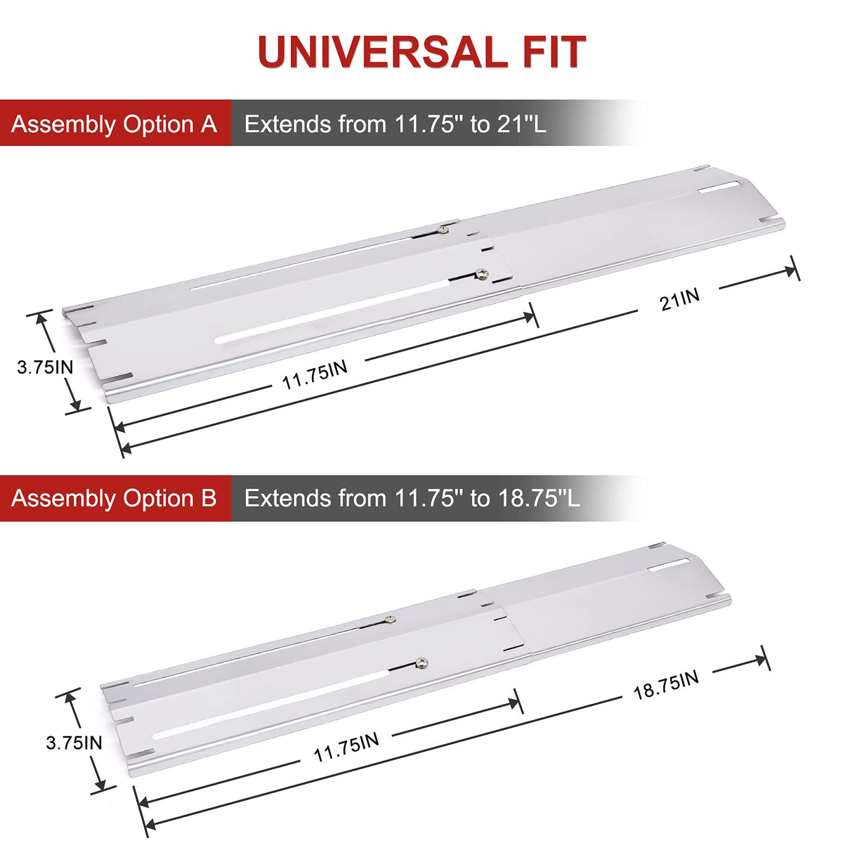 Adviace stainless steel burner cover heat deflector protects burners and prolongs grill life.