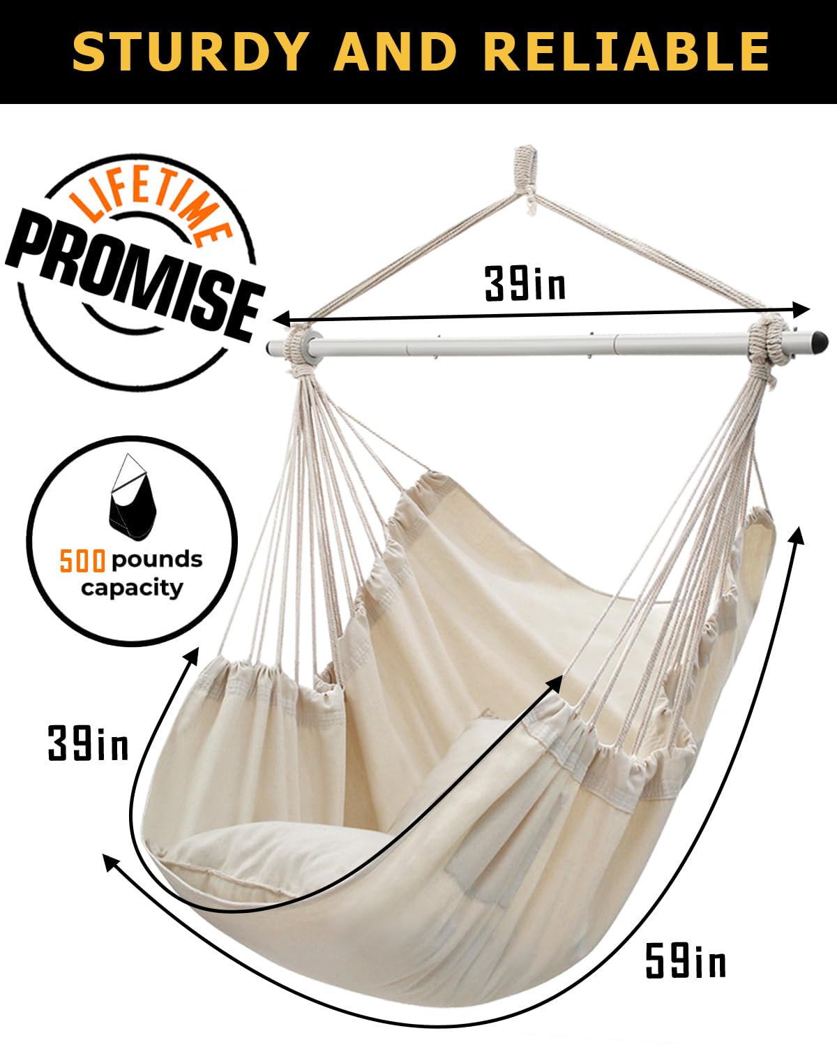 ADVOKAIR Hammock Chair compact design fits small spaces