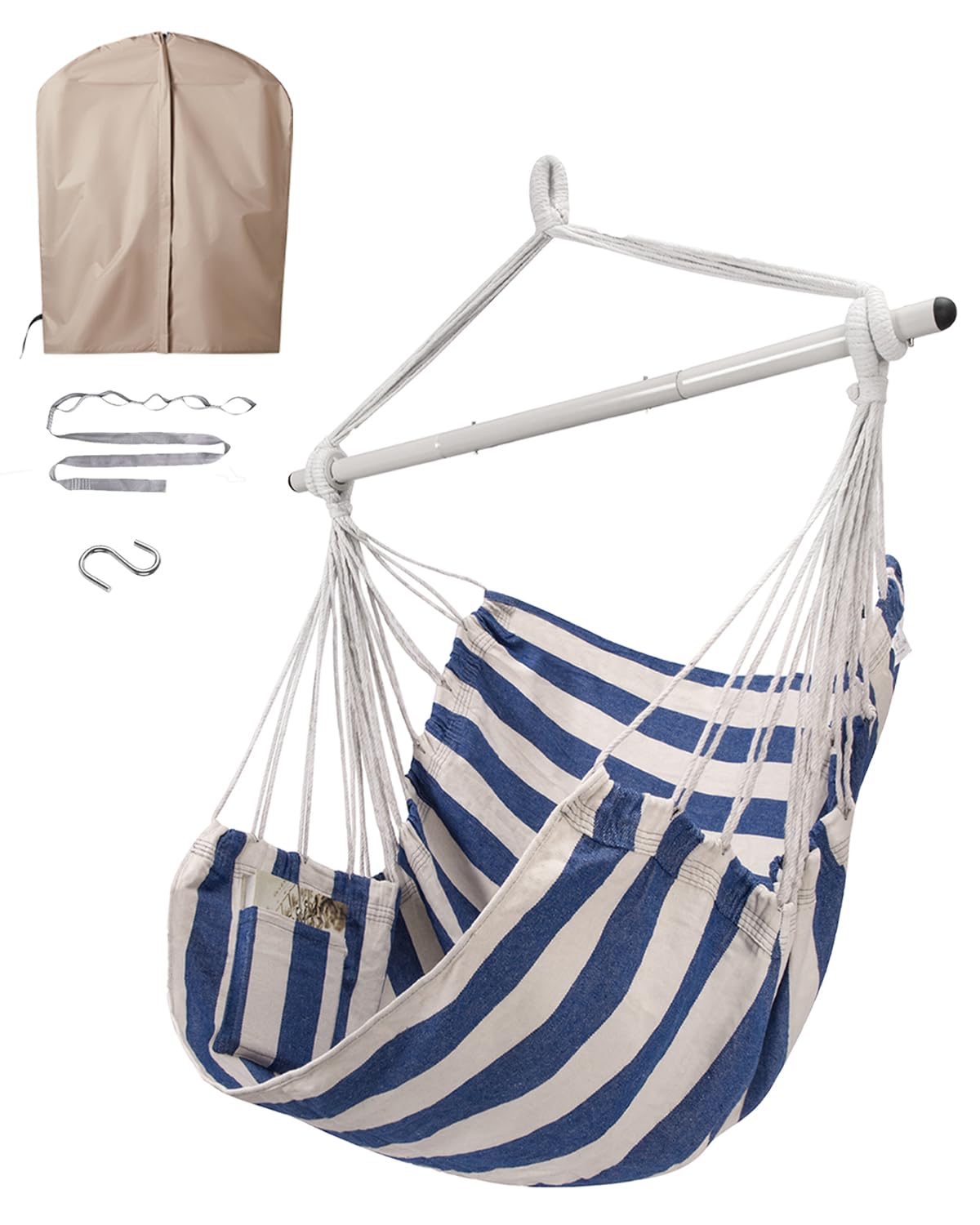 ADVOKAIR hammock chair swing with sturdy steel spread bar for family lounging outdoors