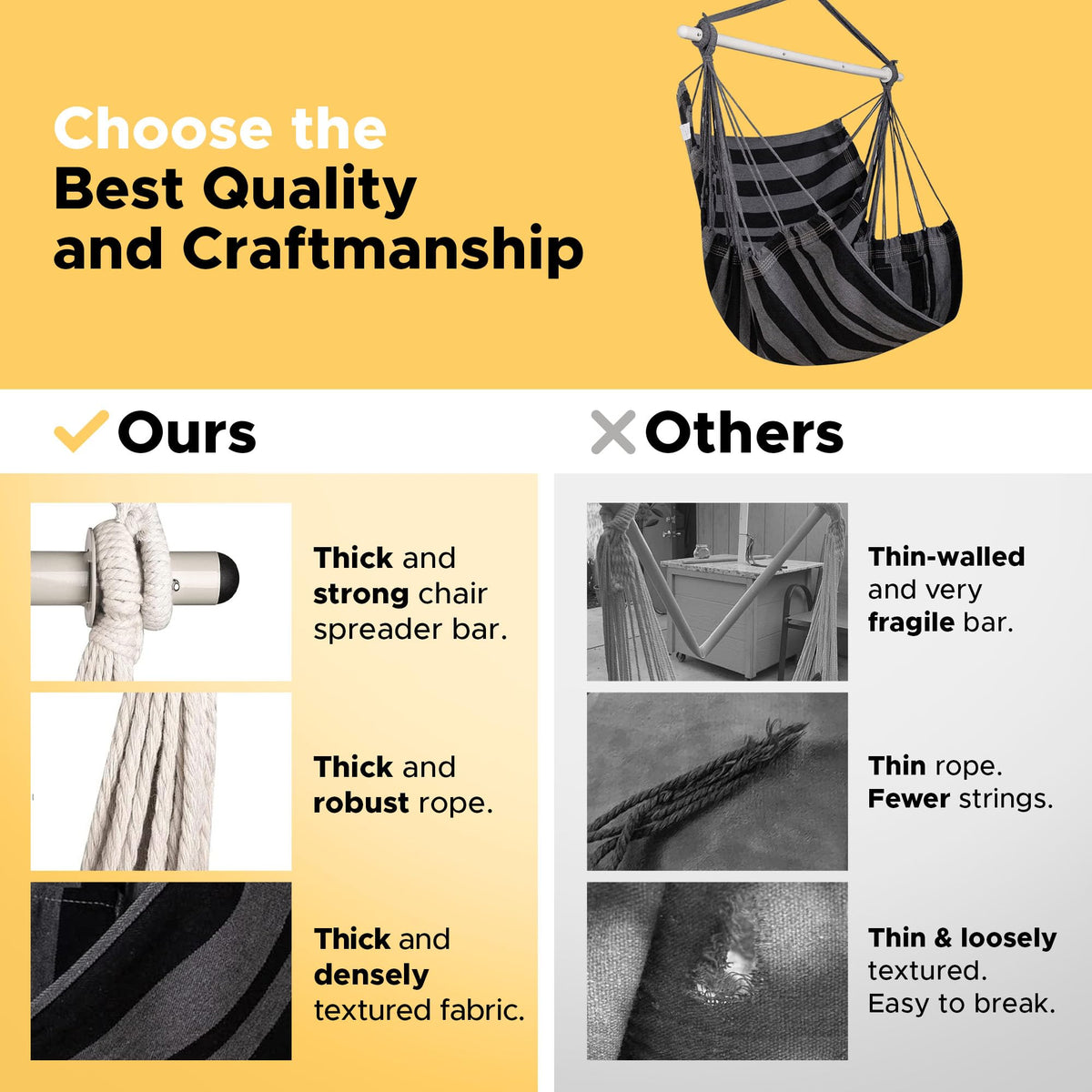 ADVOKAIR hammock chair with waterproof cover stays dry and clean