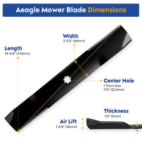 Aeagle 3-pack deck blades ready to replace worn mower blades efficiently.