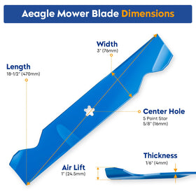 Close-up of the Aeagle blade highlighting the 5-point star center hole for secure fit.