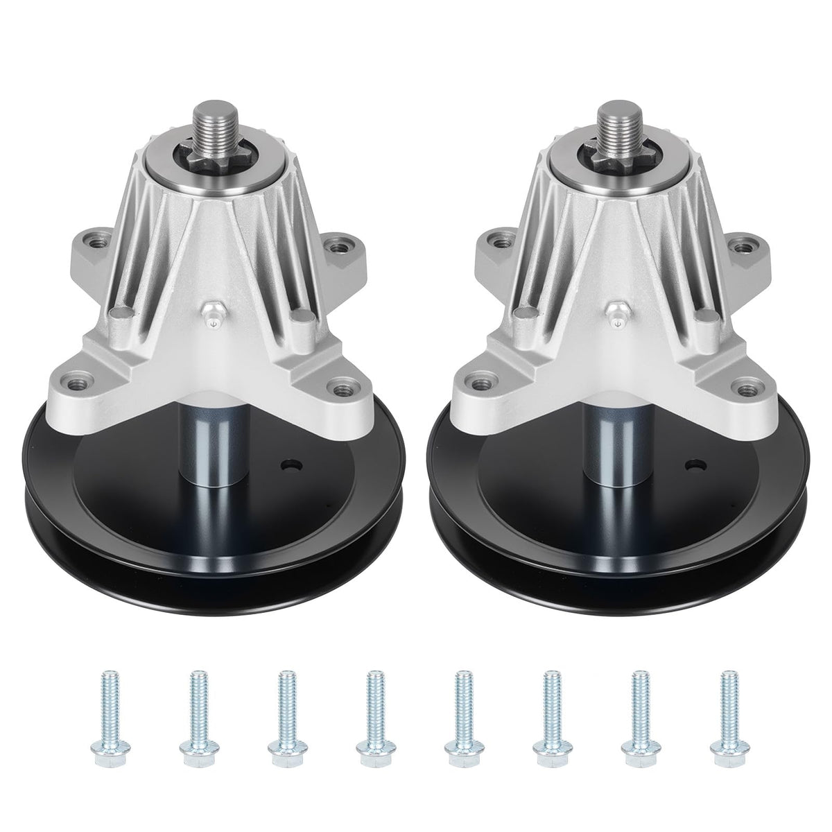 Aeagle 618-06991 spindle front view showing sturdy mounting bolts for reliable 42-inch deck compatibility.