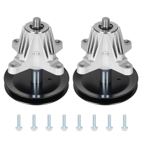 Aeagle 618-06991 spindle front view showing sturdy mounting bolts for reliable 42-inch deck compatibility.