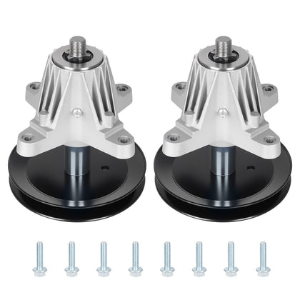 Aeagle 618-06991 spindle front view showing sturdy mounting bolts for reliable 42-inch deck compatibility.