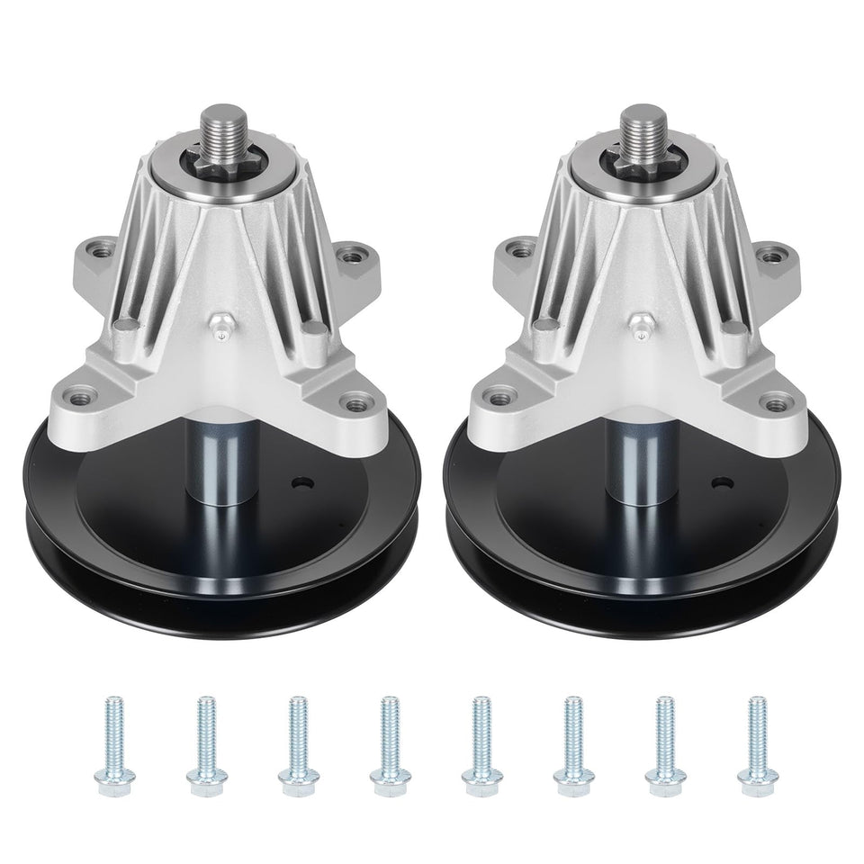 Aeagle 618-06991 spindle front view showing sturdy mounting bolts for reliable 42-inch deck compatibility.