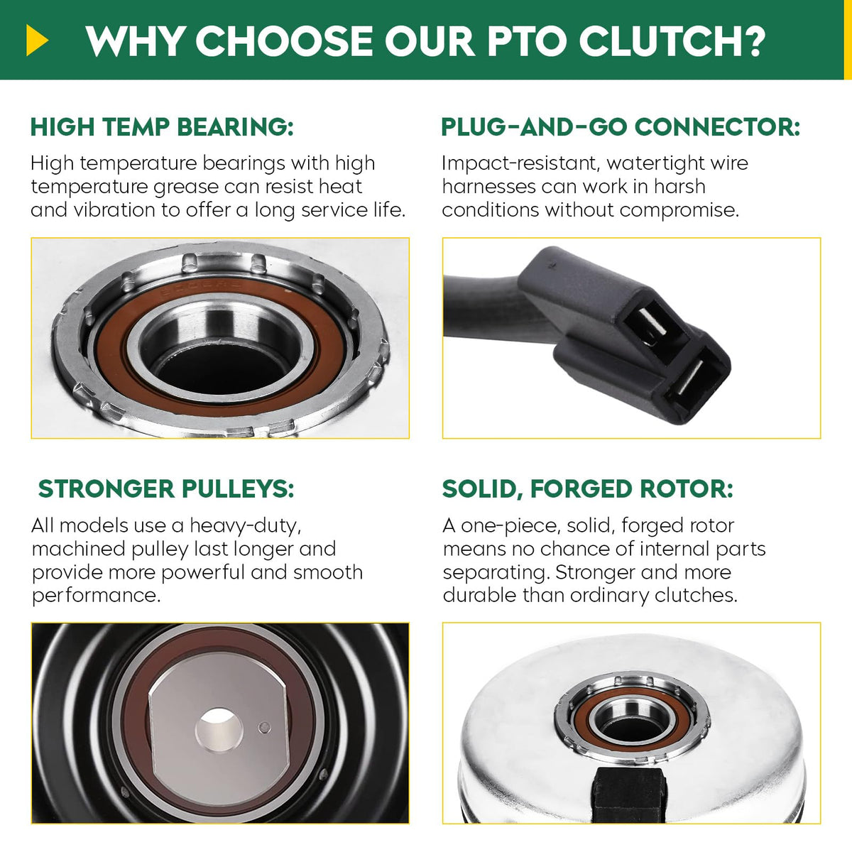 Aeagle 717-04174 clutch features a 6-inch pulley detail for proper belt fit.