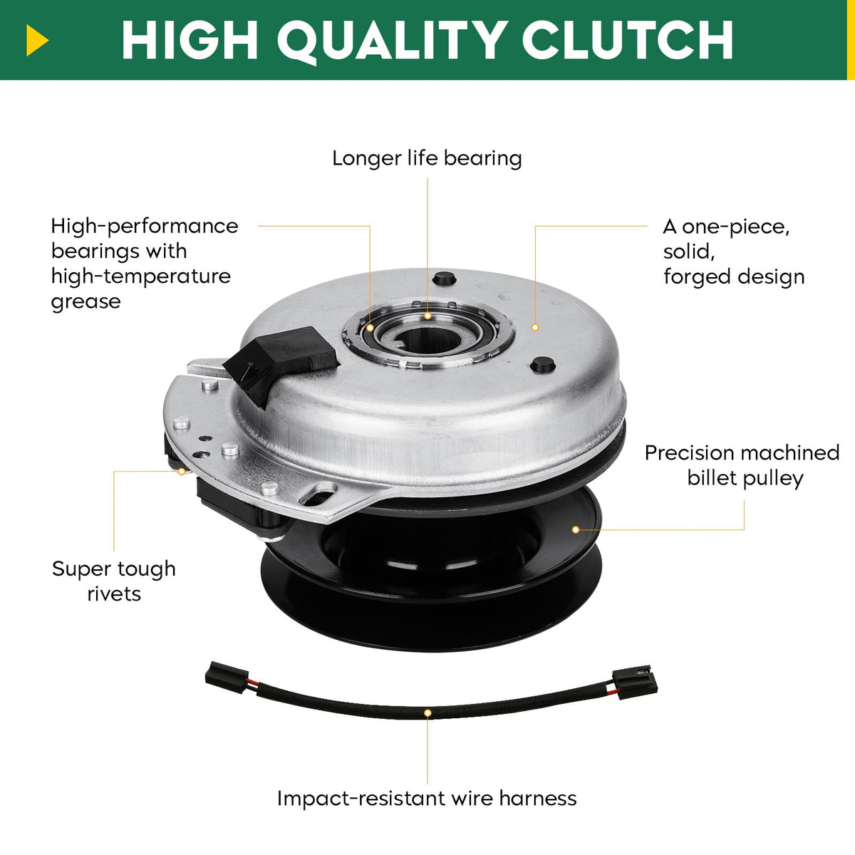 Aeagle 717-04183 clutch side view shows compact profile for deck compatibility