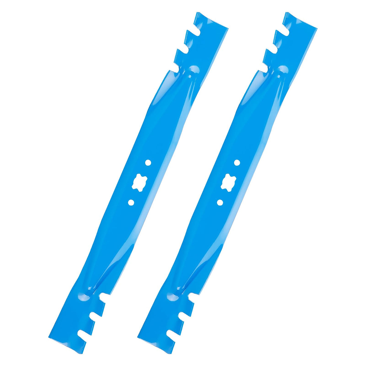 Aeagle 942-0741A blade close-up showing toothed mulching edge for 21-inch decks