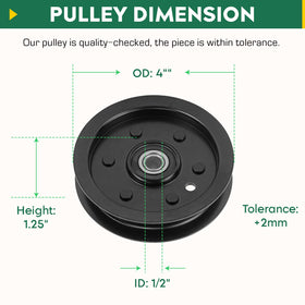Aeagle flat idler pulley bottom view shows mounting interface.