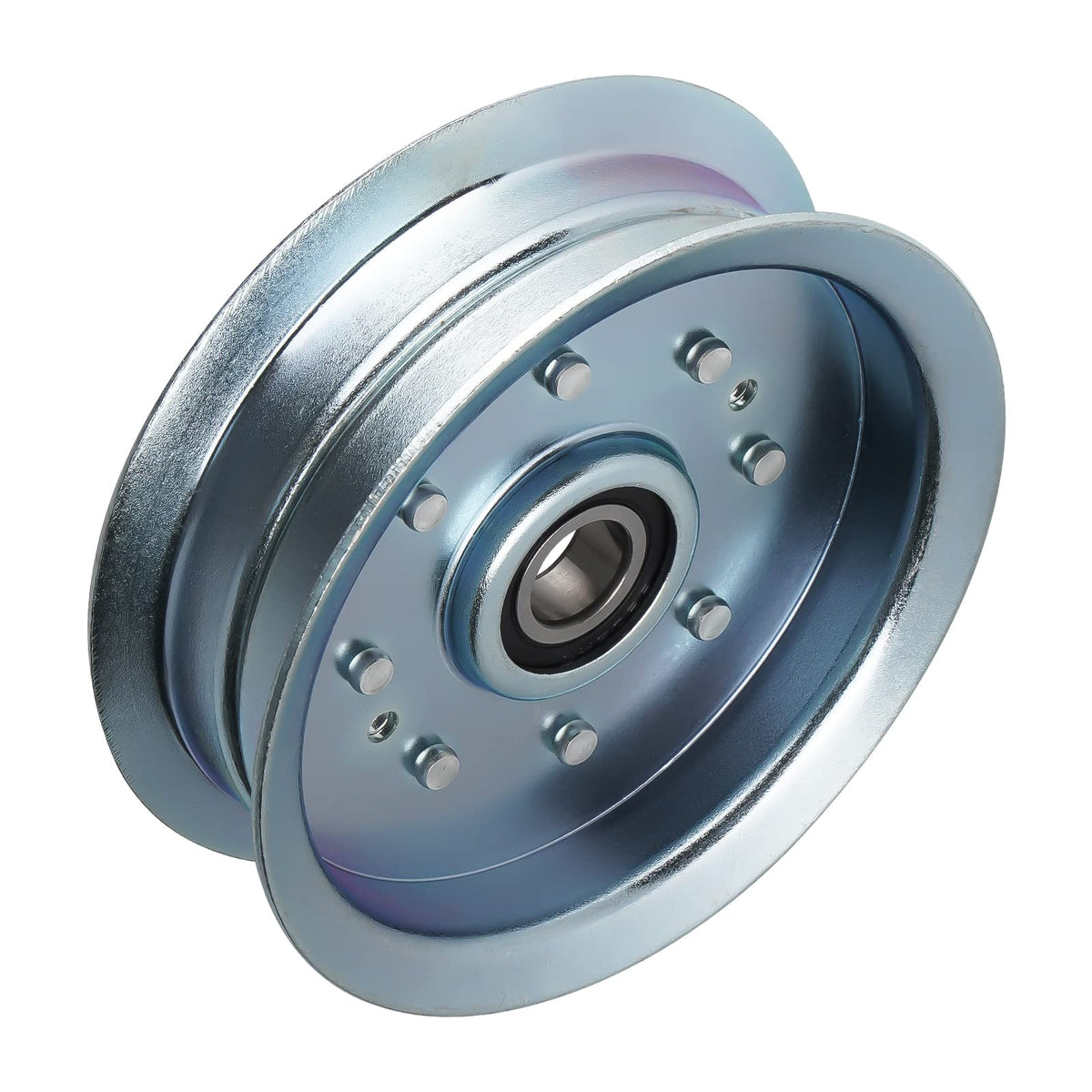Aeagle flat idler pulley front view for Cub Cadet 756-05034A improves belt alignment.
