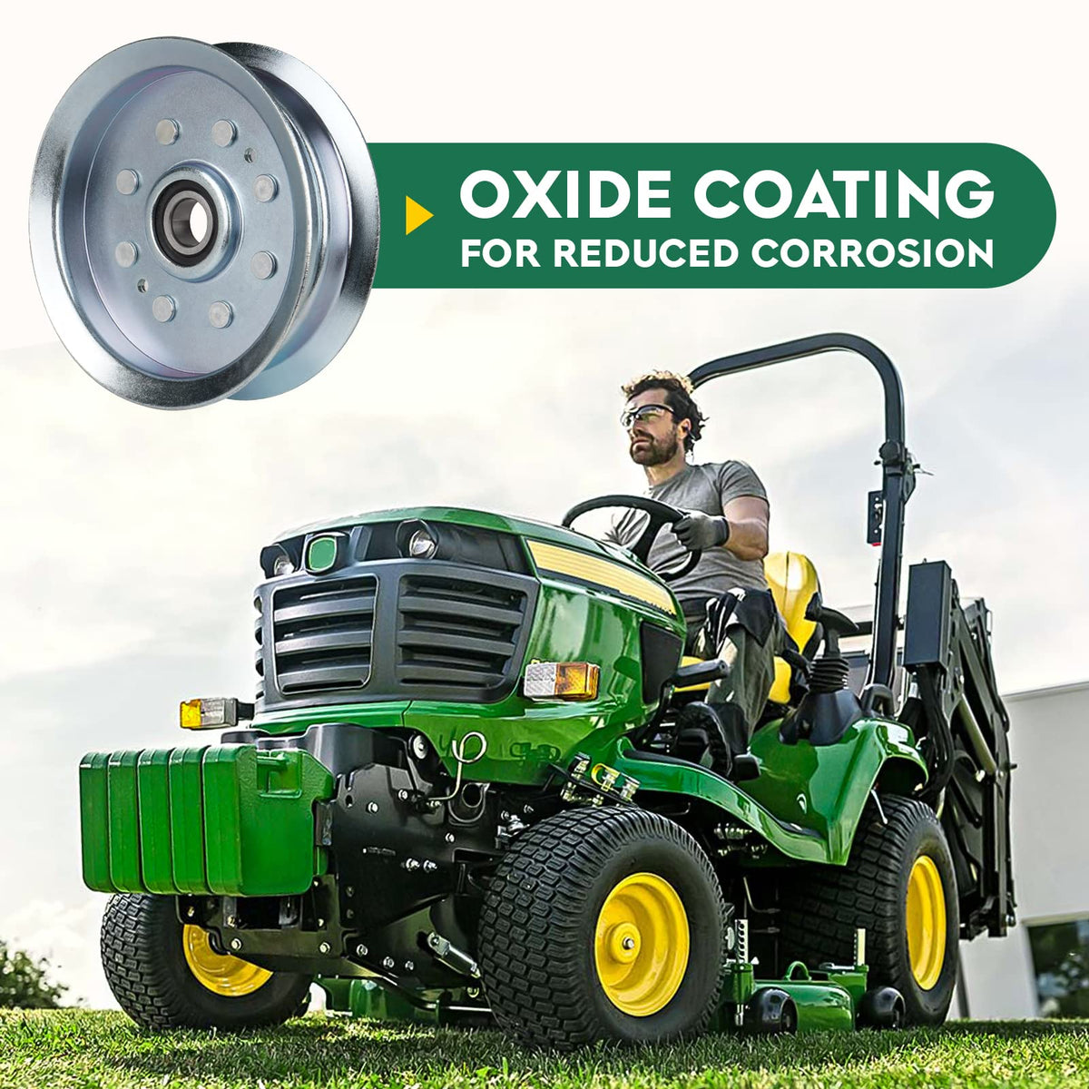 Aeagle flat idler pulley compatibility diagram clarifies model reach for Cub Cadet and MTD.