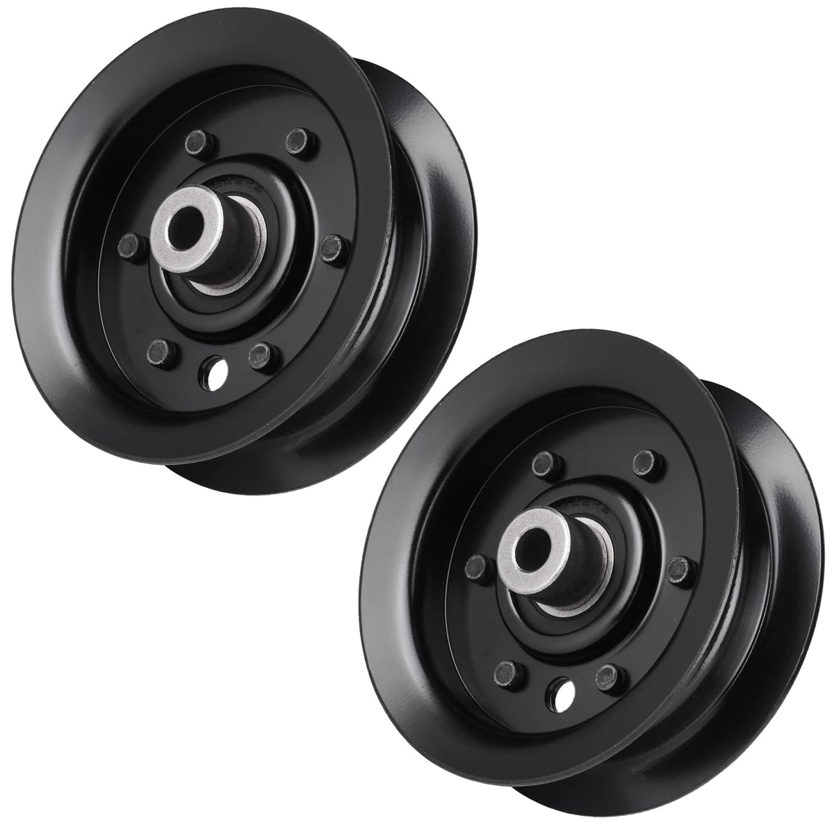Aeagle flat idler pulley on Exmark Toro 42-54 deck for smooth belt tracking