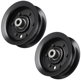 Aeagle flat idler pulley on Exmark Toro 42-54 deck for smooth belt tracking