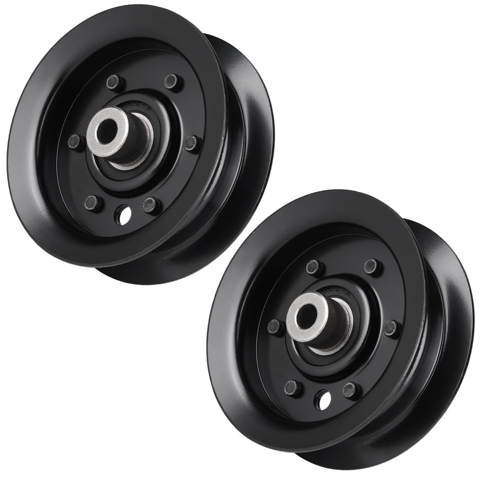 Aeagle flat idler pulley on Exmark Toro 42-54 deck for smooth belt tracking