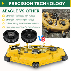 Aeagle flat idler pulley packaging with warranty information