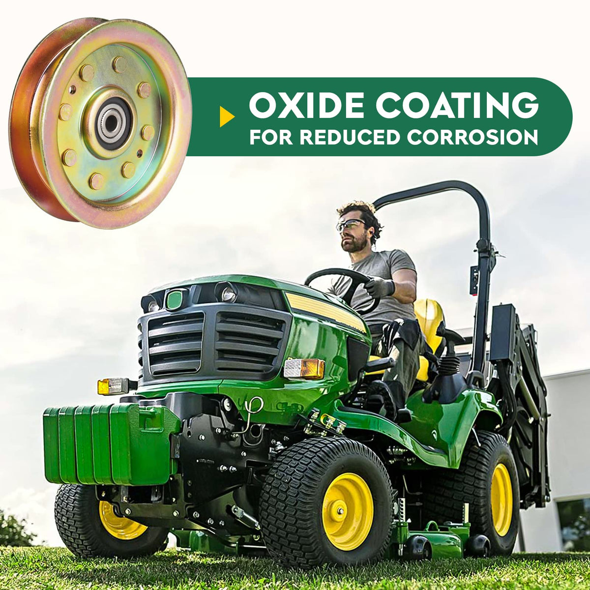 Aeagle idler pulley for Cub Cadet 02004447 ensures consistent belt routing.