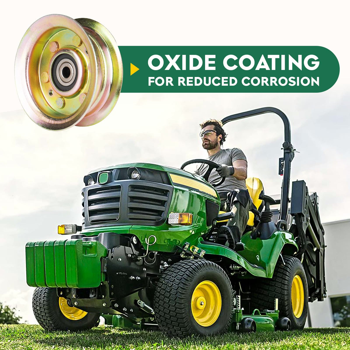Aeagle idler pulley durability shot shows sturdy construction for long use.