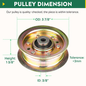 Aeagle idler pulley in packaging signals easy installation.