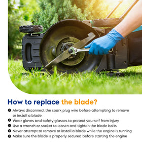 Aeagle mulching blade packaging and hardware included for quick installation.