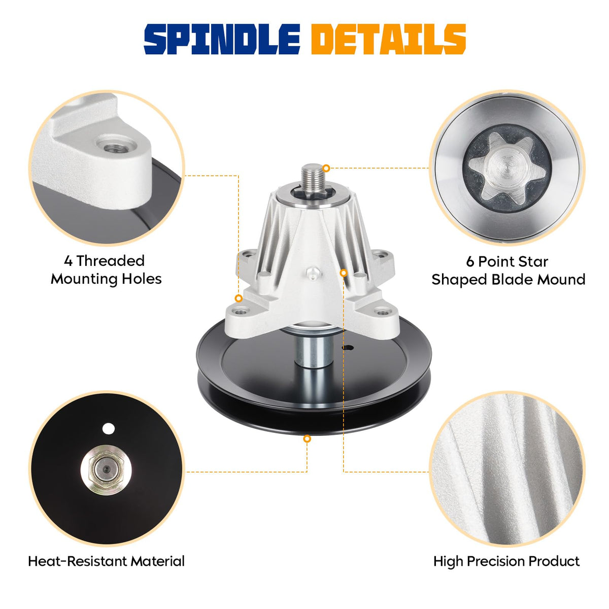 Aeagle spindle with pulley pair, 6-1/4 inch OD
