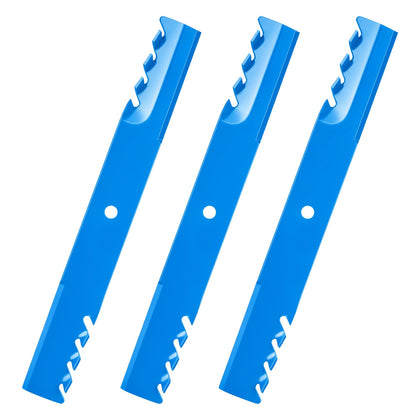 Aeagle Toothed Mower Blade closeup highlighting sharp teeth for clean cuts.