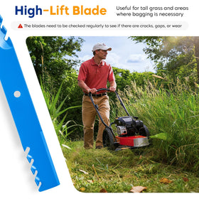 Aeagle Toothed Mower Blade compatibility reference lists supported brands and models.