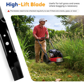 Aeagle two-in-one blade design supports both discharge and bagging tasks.